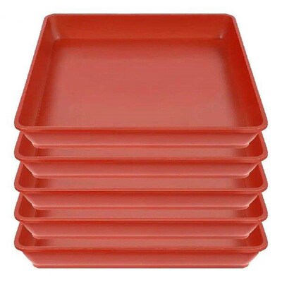 5Pcs Square Flower Pot Trays Plastic Catch Excess Water