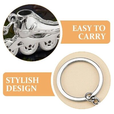 Roller Skate Keychain Skating Gift Mini Scroll Wheel Zinc