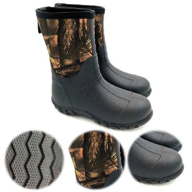 Mens Rubber Boots Waterproof Rain Boots Mud Boots Winter