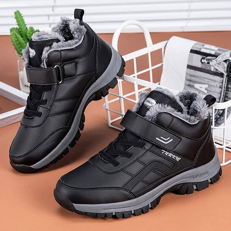 Winter Women Men Boots Waterproof Leather Sneakes Man Plush图片