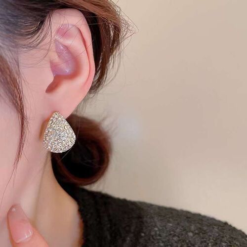 Advanced Sense Full Diamond Drop Ring Ear Buckle New Fashion