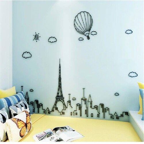 Light Luxury Style Iron Tower Print Wall Decor Decals