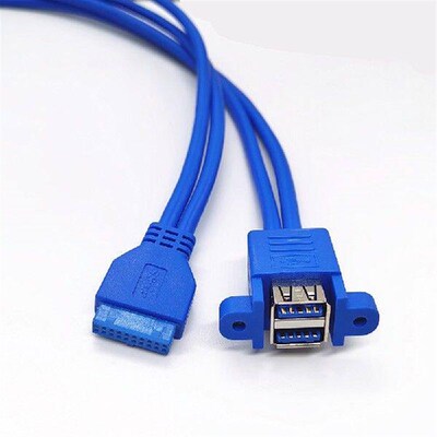 2 Port USB3.0 Hub 20Pin Header to Female Adapter Desktop