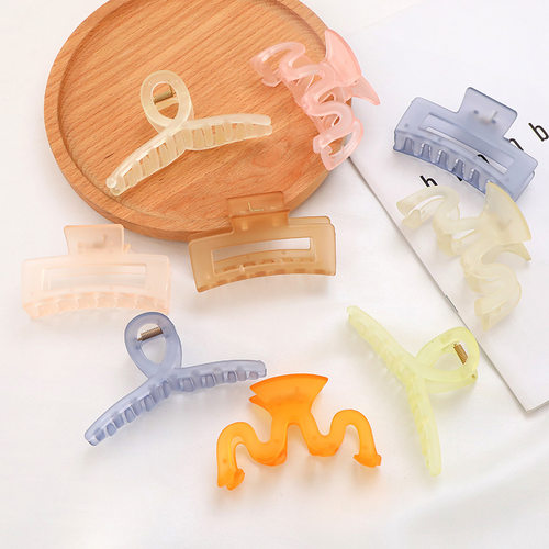 New Solid Hair Claws Elegant Large Hair Clips Korean Candy C