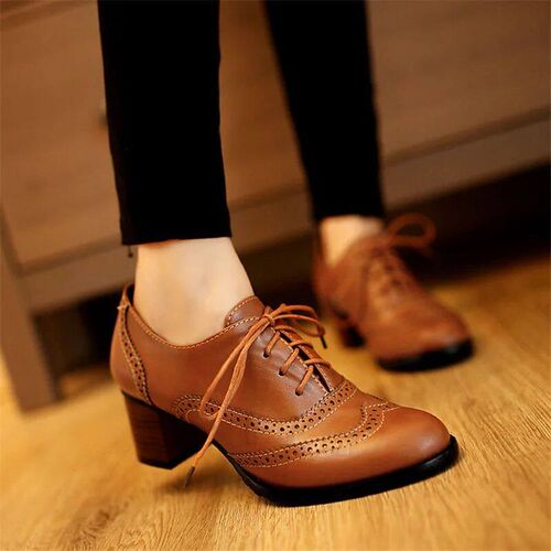2023 British Retro Oxford Shoes Women Pointed Toe Casual Thi