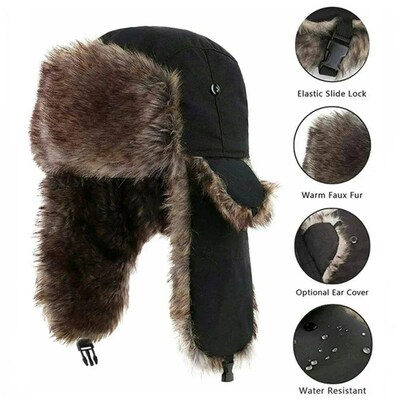 Unisex Warm Mens Women Trapper Cap Aviator Trooper Earflap W