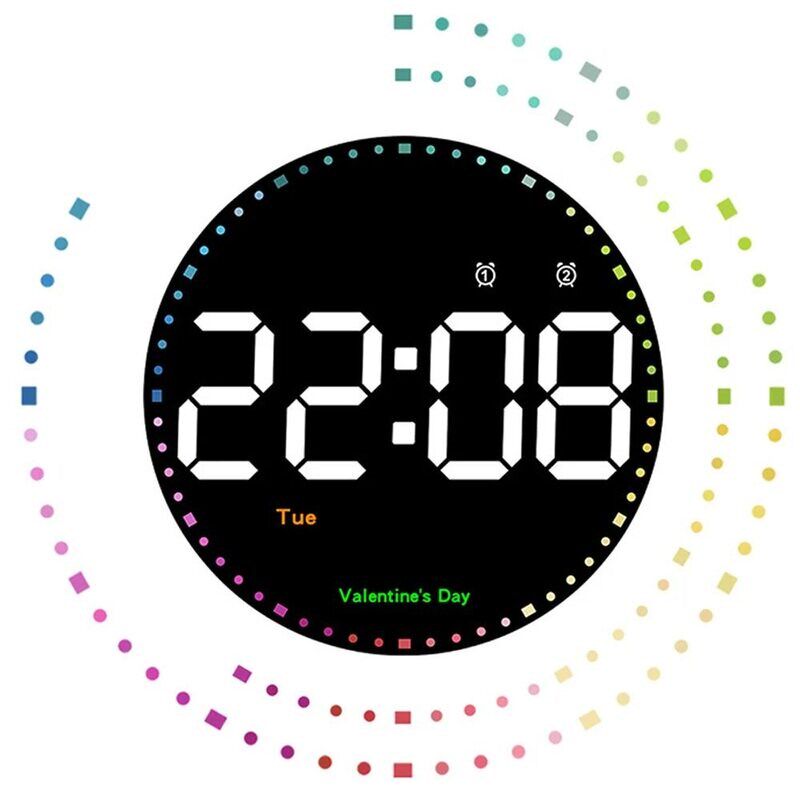 Remote Control 10 inch Colorful Led Wall Calendar Clock for