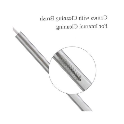 20cm Glass Smoothie Straw, Reusable Clear Drinking Straws fo