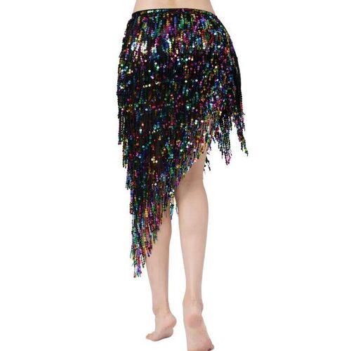 Triangle Sequins Bellydance Skirt Belly Dance Long Tassel Hi