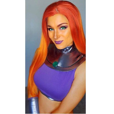 DAZCOS Teen Titans Superhero Starfire Koriandr Cosplay