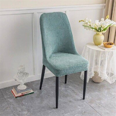 Curved Chair Covers Jacquard Elastic Slipcover Dust-proof