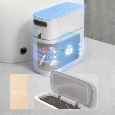 Plastic Trash Can Narrow Garbage Can with Press Type Lid