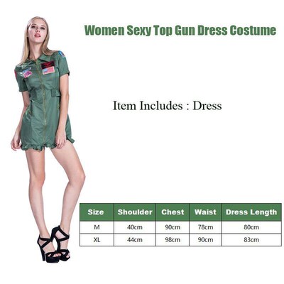 Snailify Women Top Gun Costume Fancy Dress Female Police