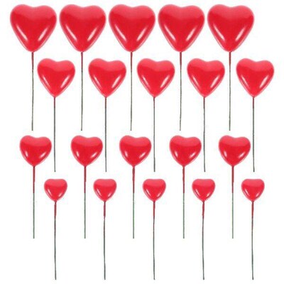 20pcs Heart Shaped Foam Love Ball Cake Decorations Wedding