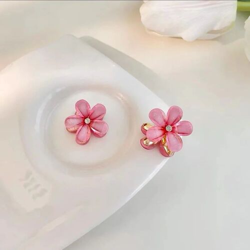5pcs Double Side Crystal Flower Hair Claw Rhinestones Alloy