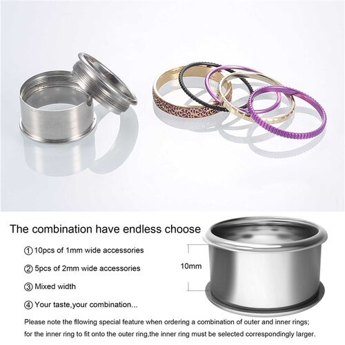 Koaem 5 Pieces Accessories Mix Aluminum and Copper Rings Wom