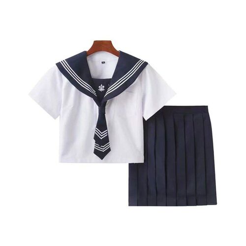Japanese High School Girl Uniforms Set High Waist A-Line