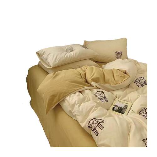 4 pcs bed sheets set beddings cotton flat sheet pillowcases