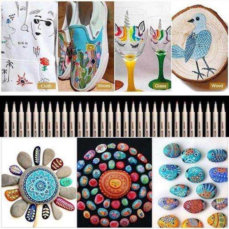 30 Colours Metallic Marker Pens for Glass Paint Markers Pen图片