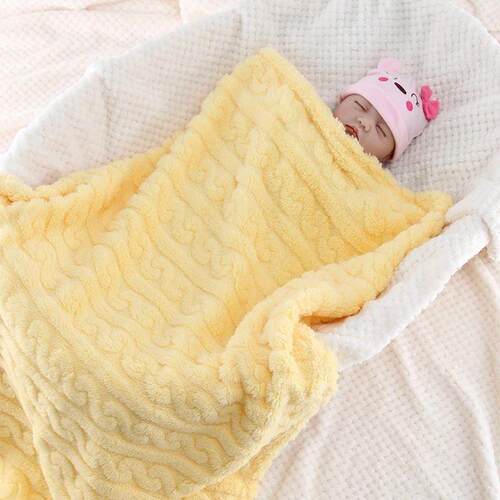 Solid Color Taffeta Baby Blanket Super Soft Newborn Swaddle