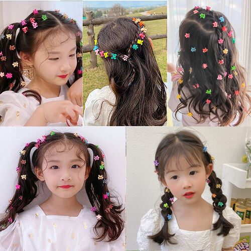 New Girls Cute Colorful Hair Clips Flower Star Crown Small H