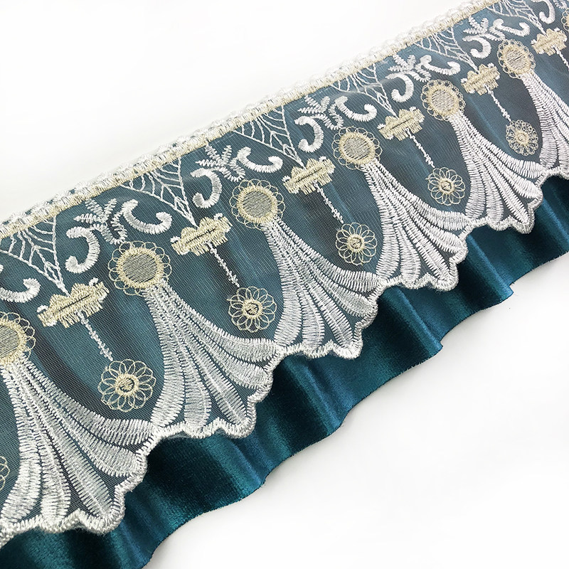 20厘米带褶皱绒布沙发垫蕾丝花边辅料炕罩裙边窗帘帘头帘幔床边