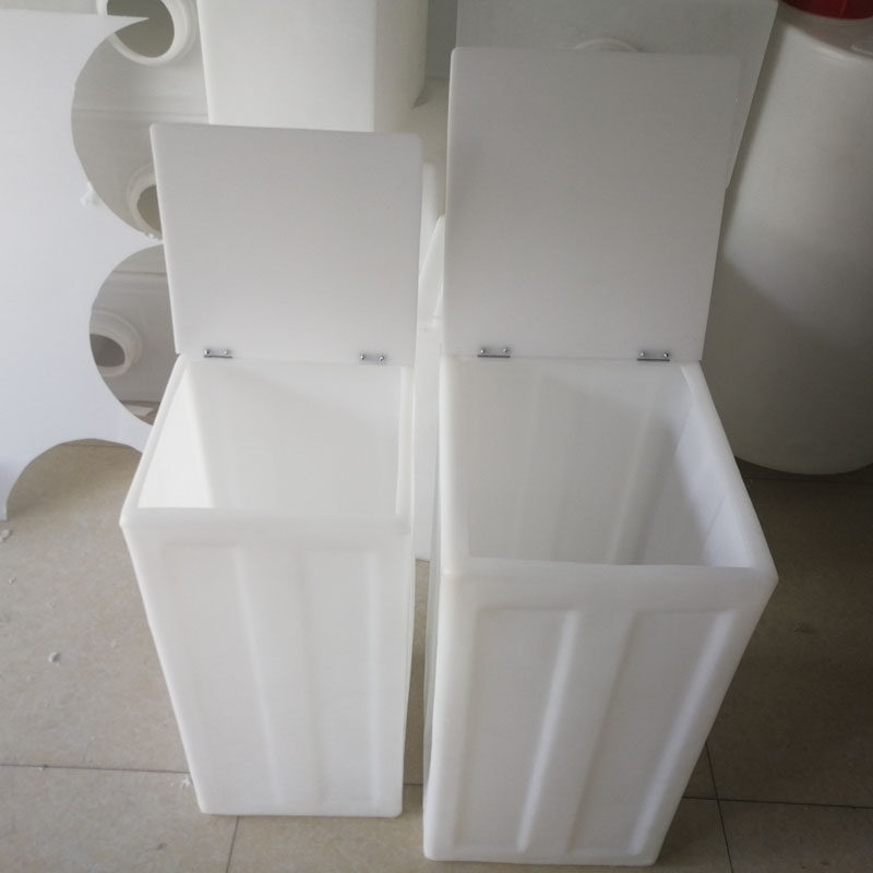 塑料水箱方形加药箱大敞口带翻盖100L耐酸碱加厚储水桶防腐蚀储罐
