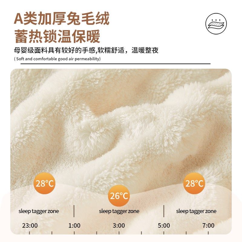 兔毛绒床笠冬季加绒床垫套保暖牛奶珊瑚绒床罩床单套罩防滑保护罩