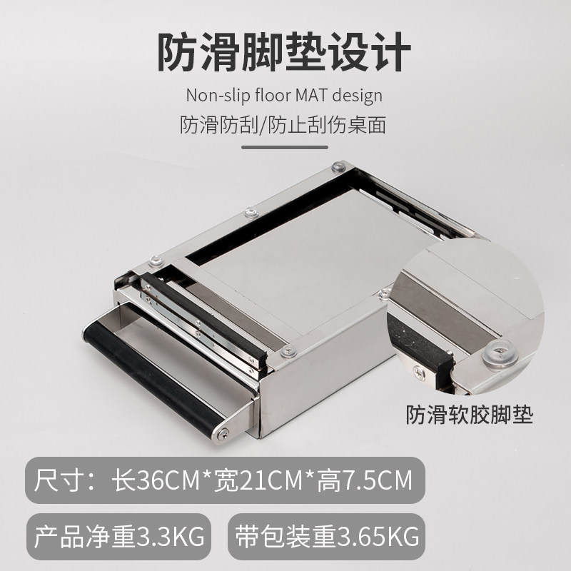 不锈钢抽屉式粉渣桶敲渣盒槽咖啡商用加厚半自动大容量咖啡机吧台