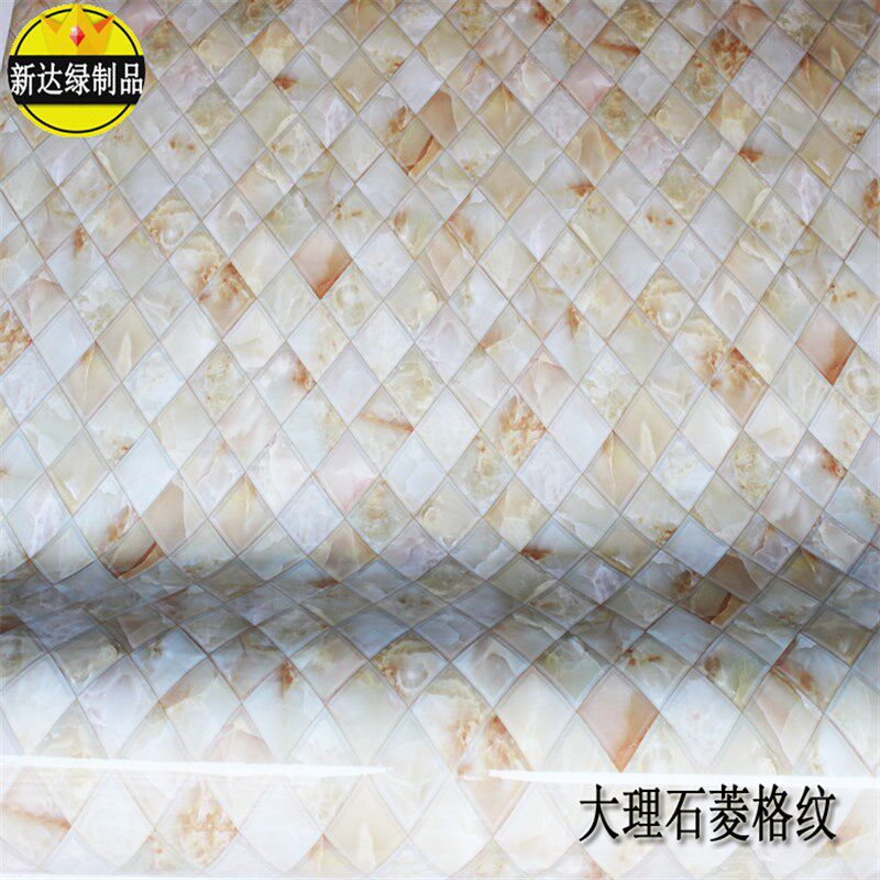1.2米宽3d立体石块壁纸加厚防水彩晶膜壁纸自粘墙贴大理石纹翻新