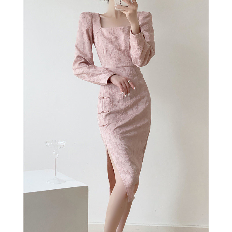 高级感超好看新中式连衣裙女秋季新款气质法式绝美订婚小礼服长裙