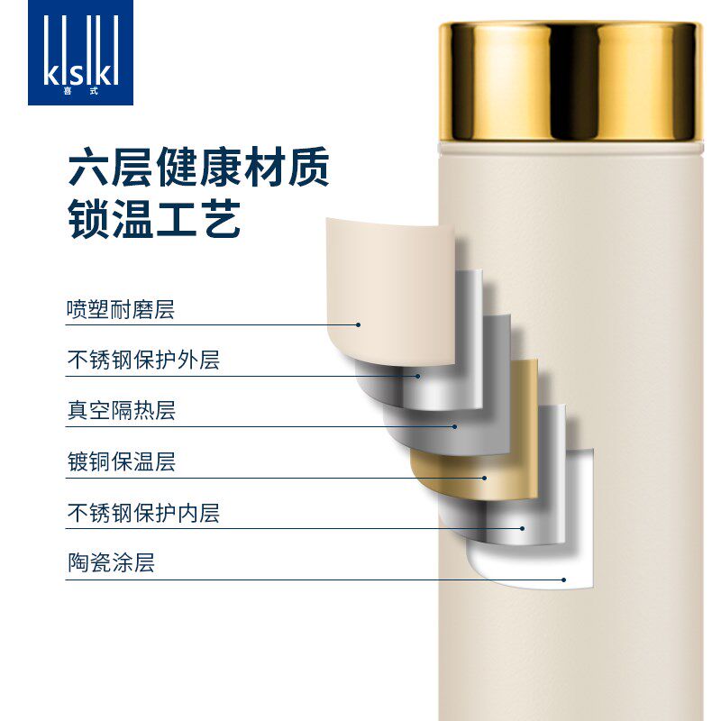 精瓷迷你保温杯陶瓷内胆女便携随身口袋杯不锈钢水杯