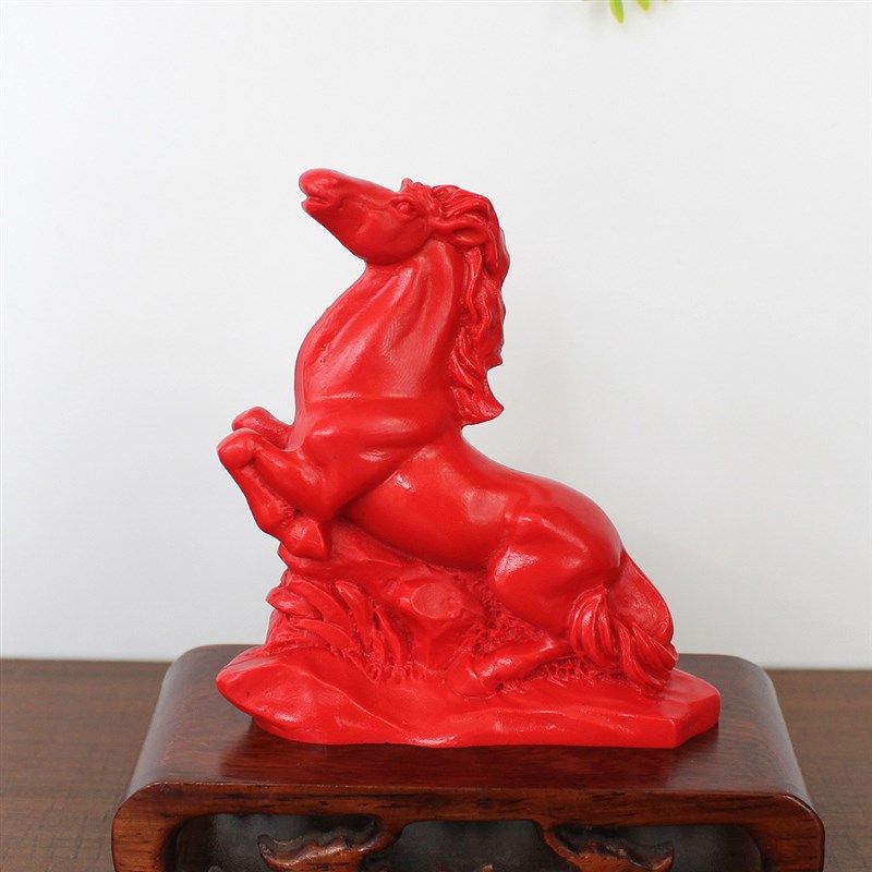 红朱砂桌面小摆件生肖马12属相复古电脑桌书桌小装饰品中式摆设,家居饰品,装饰摆件,淘宝优惠券,粉丝福利购,淘宝优惠卷