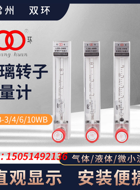 常州双环玻璃转子流量计LZB-6WB/6WBF防腐气体液体微小浮子流量计