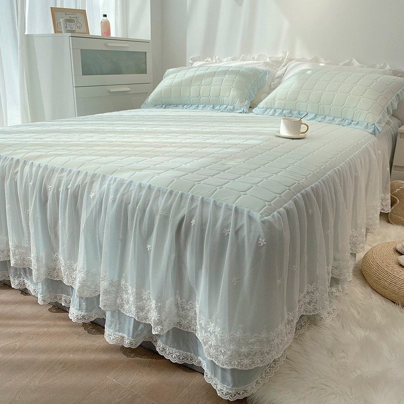 夏季乳胶冰丝凉席三件套公主风床裙款席子可水洗折叠夏季空调软席,床上用品,乳胶席,淘宝优惠券,粉丝福利购,淘宝优惠卷