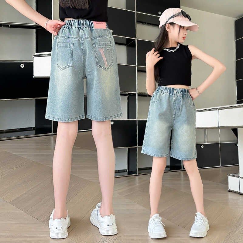 女童牛仔短裤夏季薄款外穿女大童宽松中裤儿童裤子休闲五分裤夏款,童装/婴儿装/亲子装,裤子,淘宝优惠券,粉丝福利购,淘宝优惠卷