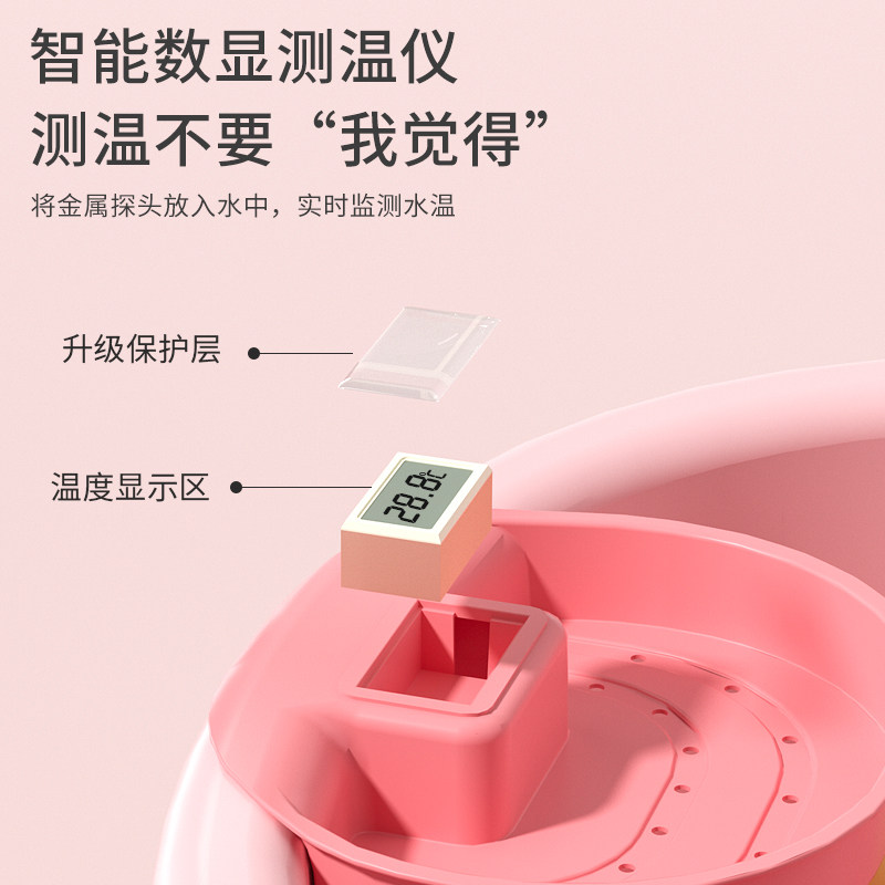 多功能感温儿童浴桶婴儿可坐浴盆小孩泡澡桶沐浴加厚家用大号浴缸