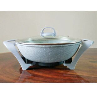 炫臣电热锅2-3人电炒锅多功能麦饭石锅不粘平底家用一体小型火锅