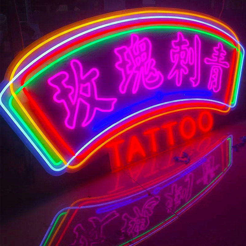 LED TATTOO NEON 纹身刺青霓虹灯牌店铺招牌发光字广告牌