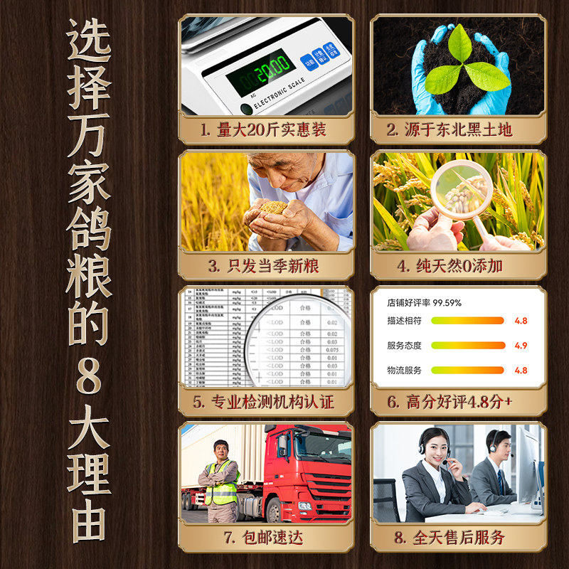 鸽子食粮万家有玉米营养鸽粮赛鸽信鸽肉鸽食饲料广东省内20斤包邮