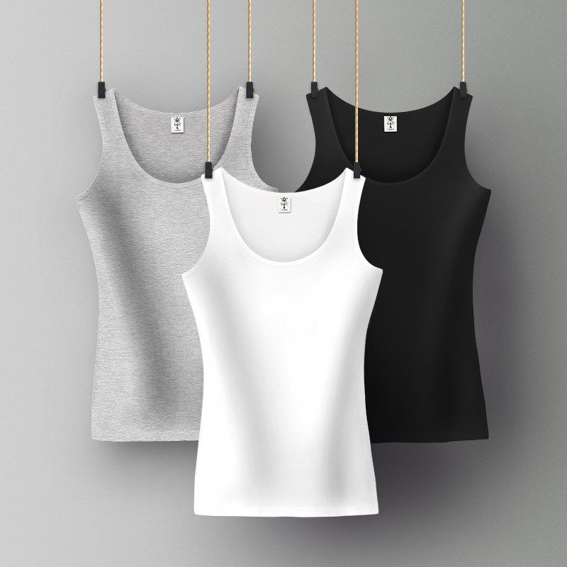 吊带背心女白色纯棉打底外穿修身黑色大码全棉内搭女装小背心夏季