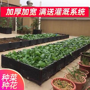 今森100宽户外楼顶种植箱家庭阳台种菜盆长方形大号花箱花槽花盆