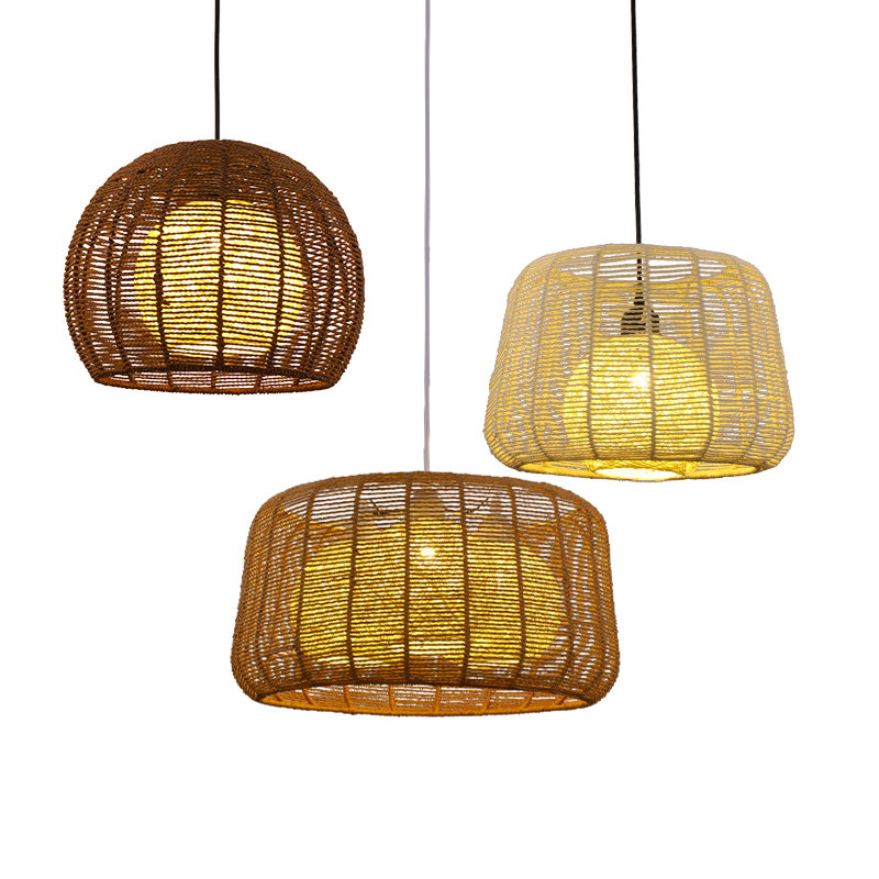 复古麻绳餐桌吊灯创意简约藤艺客栈民宿灯日式侘寂风藤编客厅灯具,家装灯饰光源,卧室/书房吊灯,淘宝优惠券,粉丝福利购,淘宝优惠卷