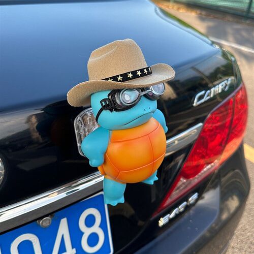 杰尼龟汽车尾部挂件公仔玩偶车载车屁股车外摩托电动车后备箱装饰