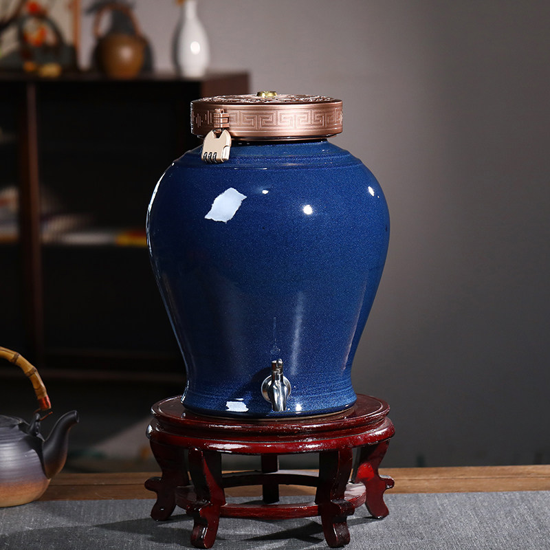 景德镇陶瓷酒坛子酒瓶20/30/50斤装带盖家用厨房菜油茶油密封水罐