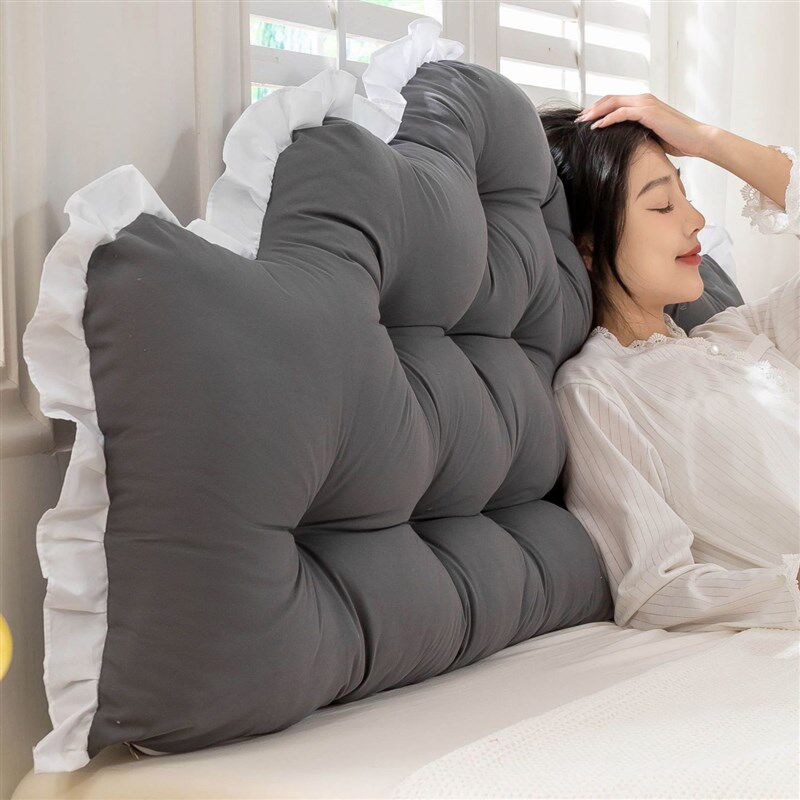 深灰简约床头靠垫加高床上靠枕时尚双人大靠背卧室榻榻米软包耐脏,居家布艺,床头靠垫,淘宝优惠券,粉丝福利购,淘宝优惠卷