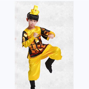 儿童古装汉服三国演义士兵演出服花木兰古代士兵服装岳飞将军盔甲