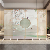 新中式 国风屏风酒店客厅玄关移动推拉折叠隔断办公室家用折屏定制