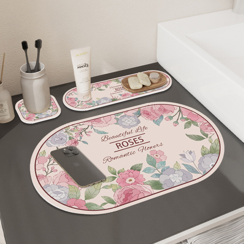 浴室台面软硅藻沥水垫洗手台面洗漱垫子牙刷杯垫肥皂垫浴室沥水垫,居家布艺,餐垫,淘宝优惠券,粉丝福利购,淘宝优惠卷