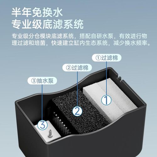 桌面免换水生态鱼缸 创意风格家用懒人封闭鱼缸 适用淡水鱼